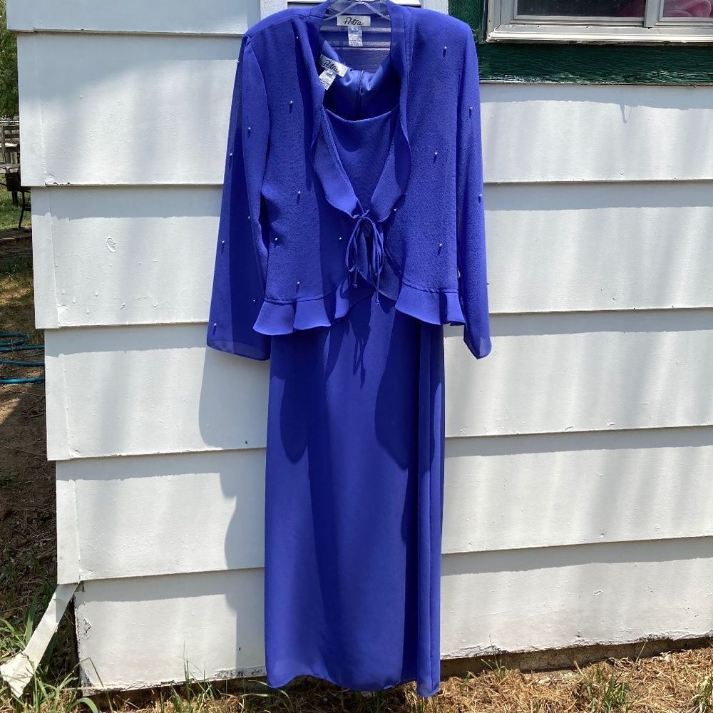 PATRA~ Blue Mother Of The Bride Formal with Pearls
